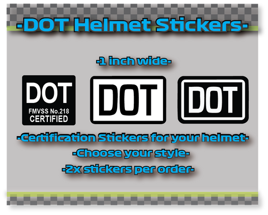 DOT Compliance Stickers for Motorcycle Helmets
