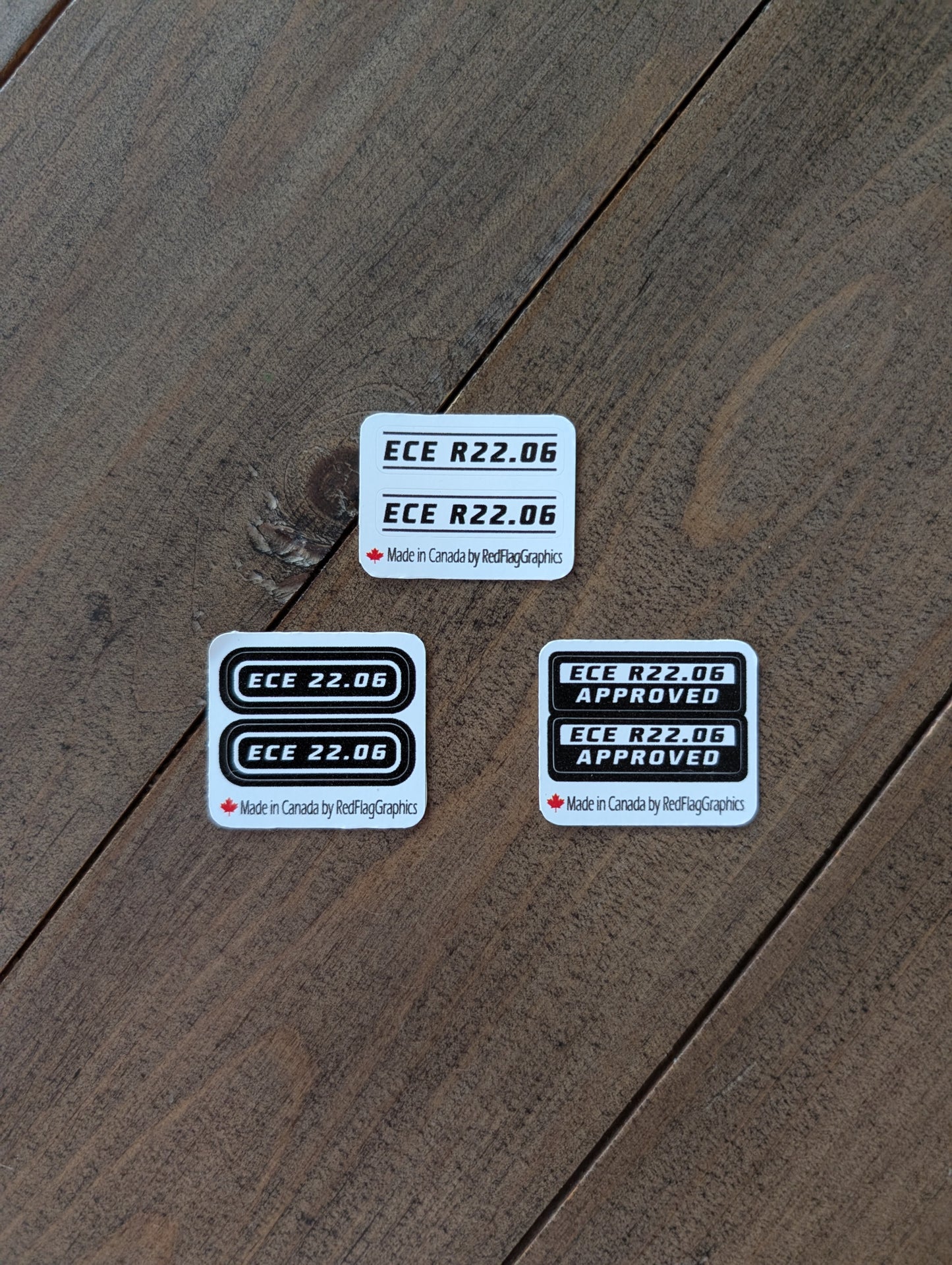 ECE compliance stickers for European Motorcycle Helmets