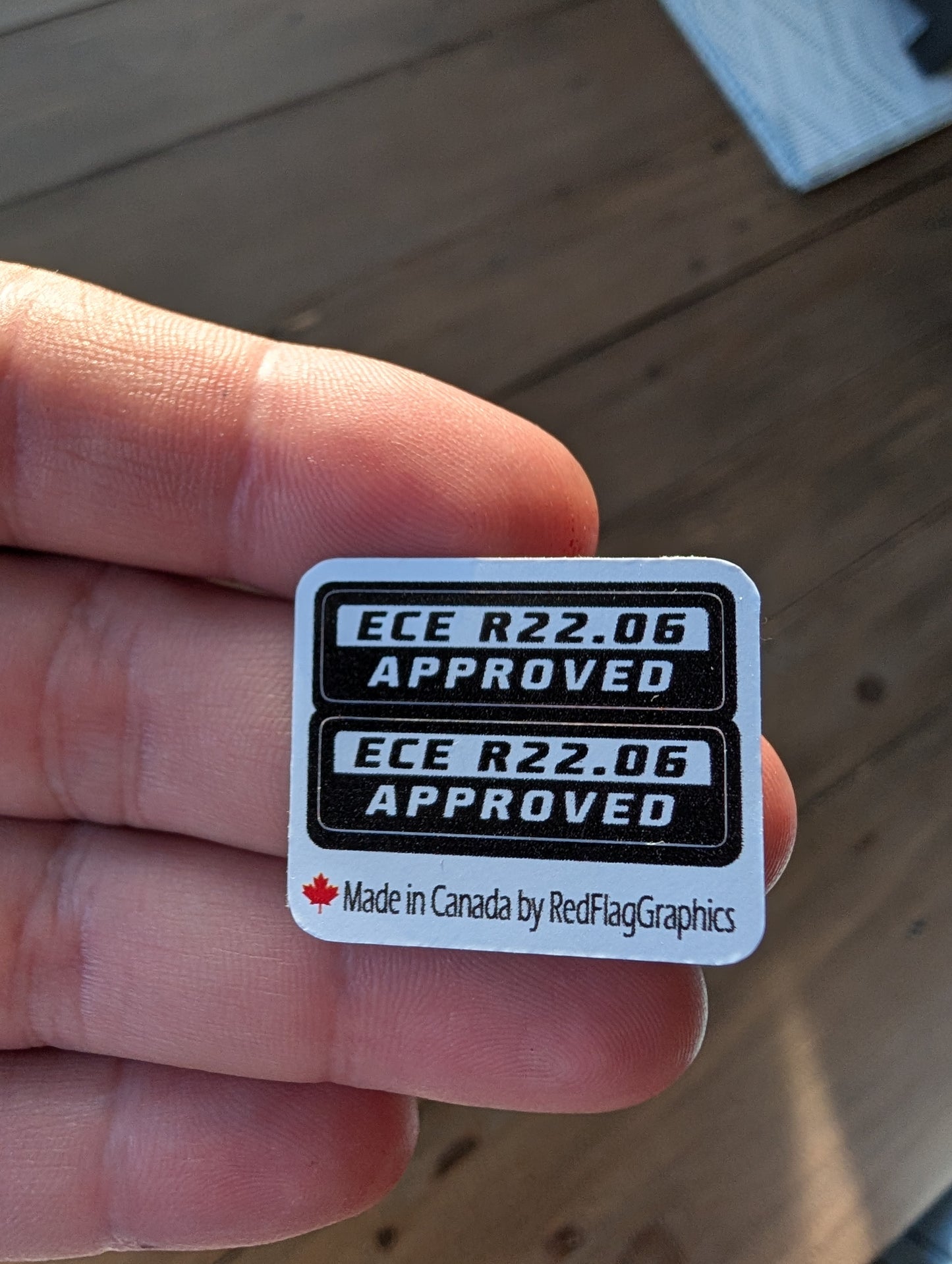 ECE compliance stickers for European Motorcycle Helmets