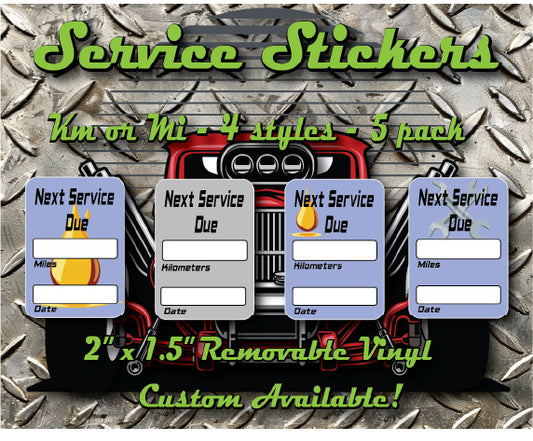 Oil Change Interval Stickers