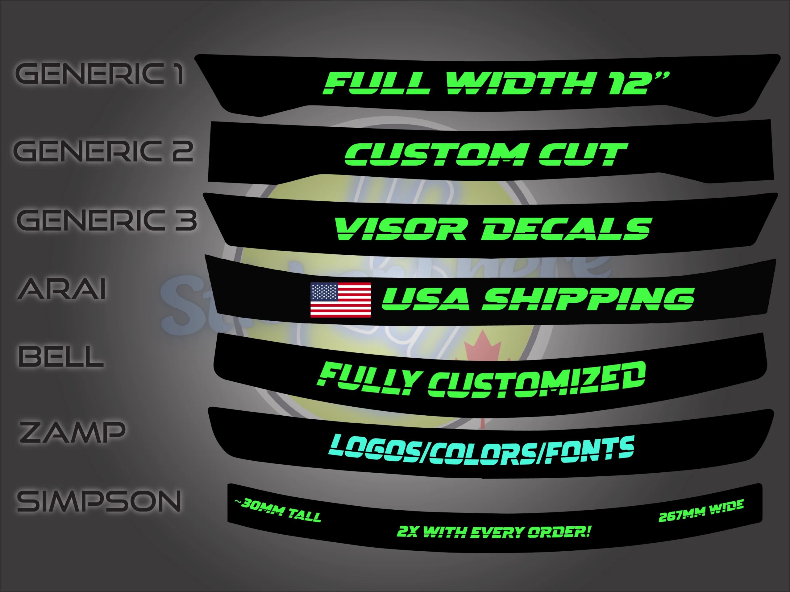 12" customized motorcycle visor sun strip for us customers 12" customized motorcycle visor sun strip for us customers
