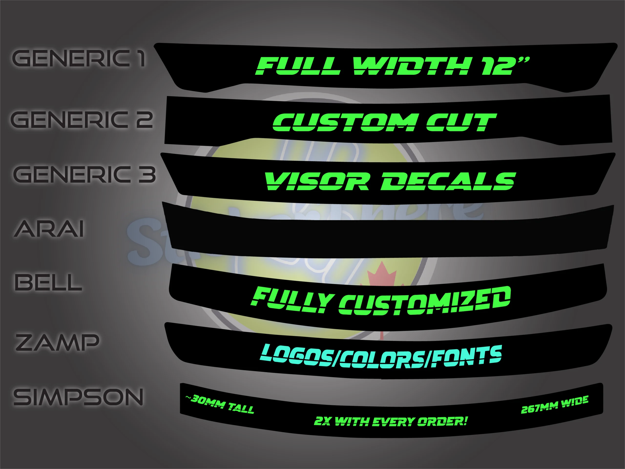 12" customized motorcycle visor sun strip 12" customized motorcycle visor sun strip