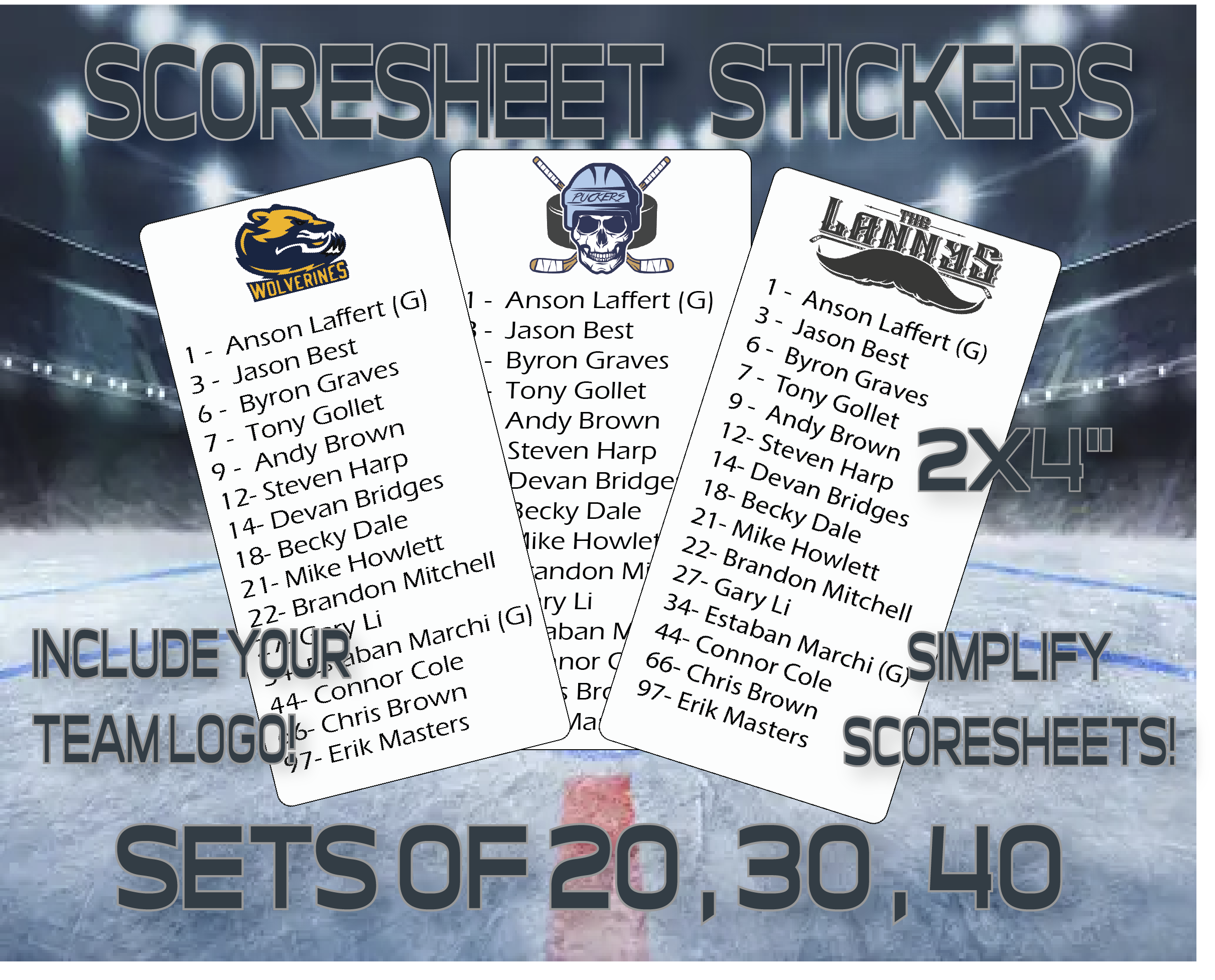 scoresheet roster stickers scoresheet roster stickers