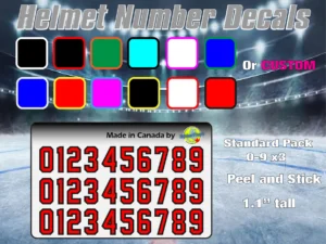 sports helmet number sticker sheets