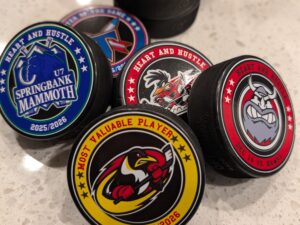 commemorative puck stickers, keepsakes and rewards